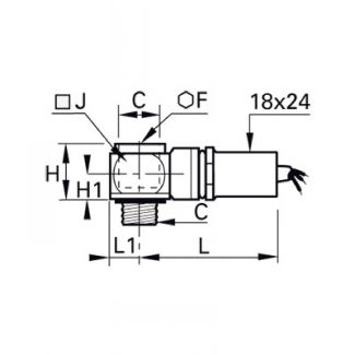 Capteur pneumatique/électrique BSP cylindrique et métrique - LEGRIS 7828 - Plan