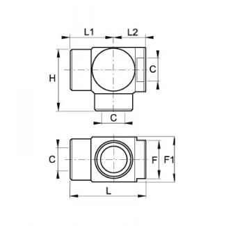 Vanne à purge rapide, femelle BSP - LEGRIS 7899 - Plan