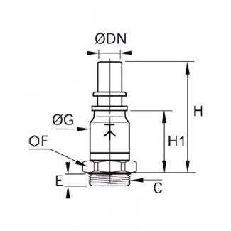 Embout mâle BSP cylindrique - LEGRIS 7961 - Plan
