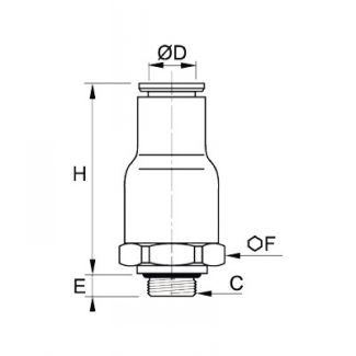 Antiretour échappement droit mâle cylindrique - LEGRIS 7994 - Plan