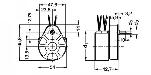 Petit motoréducteur exécution A 230V 0.5Nm - Plan