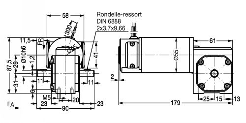 Motoréducteur SE3 avec moteur à courant continu 24V - Plan