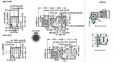 Motoréducteur couple conique Orthobloc 3533 - Plan