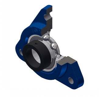 Palier applique à 3 trous de fix., corps en fonte ESFTE