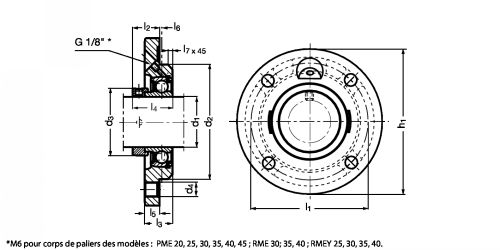 Palier applique rond à 4 trous