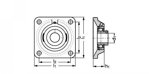 Plan - Palier applique carré à 4 trous