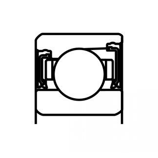 Symbole Roulement à billes à contact oblique à une rangée, de précision étanche Série S7000 P4A