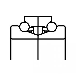 Symbole Butée à billes à contact oblique à double effet Série BTW