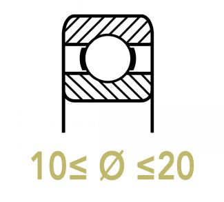 Roulements sp&eacute;cifiques et billes 10 &agrave; 20