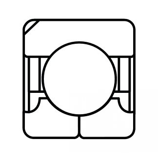 Symbole roulement à billes à contact oblique à une rangée 4 points de contact