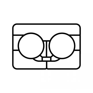 Symbole roulement à billes à contact oblique à deux rangées ouvert avec bague int. 2 parties