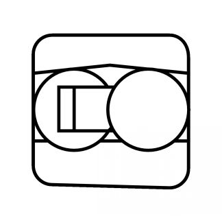 Symbole roulement à rotule sur billes, alésage conique (K)