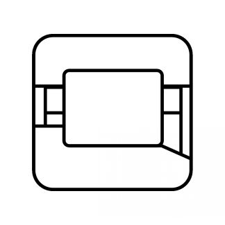 Symbole roulement à rouleaux cylindriques bague intérieure épaulée d'un côté