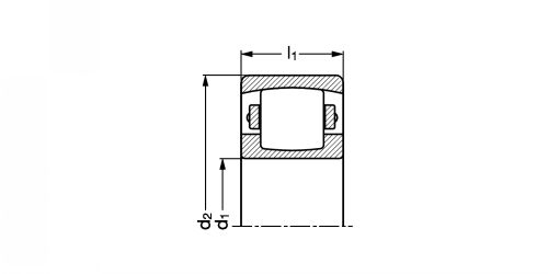 Roulement à rotule sur rouleaux à une rangée - Plan R7-103