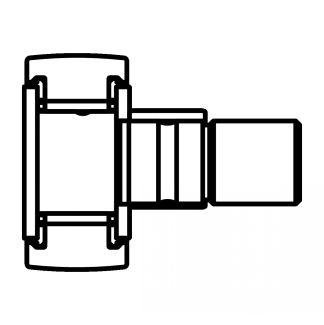 Symbole Galet de roulement sur axe avec guidage axial, rondelle de frottement en plastique des 2 côtés