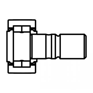 Symbole Galet de came avec guidage axial, à rouleaux jointifs joint à lèvre des 2 côtés sans excentrique