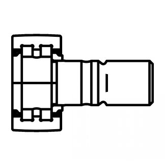 Symbole Galet de came avec guidage axial, à rouleaux jointifs joint à lèvre des 2 côtés avec excentrique