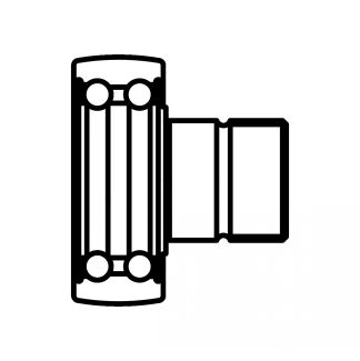 Symbole Galet à billes à deux rangées de billes, joint à lèvre des 2 côtés