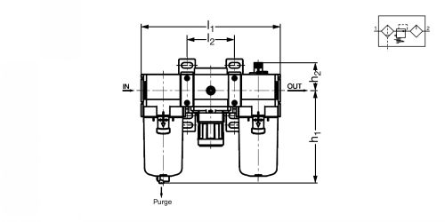Filtre régulateur lubrificateur - AC - SMC - Plan
