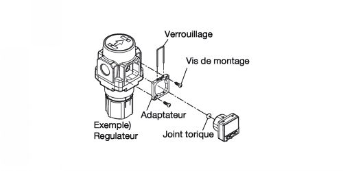 Pressostat numérique - ISE35 - SMC - Plan