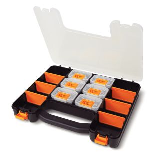 Valise type organizer et 6 bacs de rangement