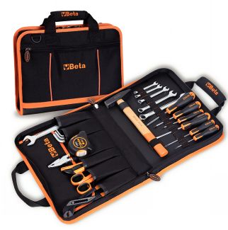 Trousse en tissu technique avec assortiment de 27 outils pour la maintenance