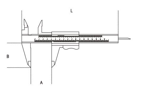 Digital vernier, reading to 0.01 mm, degree of protection ip67 précision au 1/100e (Schema)