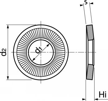 Rondelle conique striée de serrage - Plan