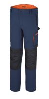 Bermuda de travail bleu stretch, léger, style multipoches, 86% nylon - 14% élasthanne, 140 g / m²