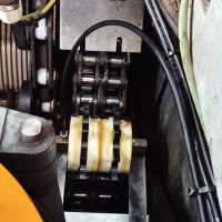 Pignon de lubrification de cha&icirc;ne en PU - application double