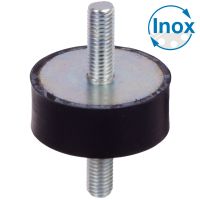 BUTÉE CAOUTCHOUC CYLINDRIQUE TYPE MM ACIER INOXYDABLE (Modèle : F5-100)