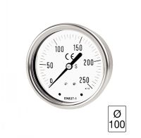 MANOMÈTRE BOÎTIER INOX À BAIN RACCORD AU DOS DIAMÈTRE 100 MANOMÈTRE BOÎTIER INOX À BAIN RACCORD AU DOS DIAMÈTRE 100