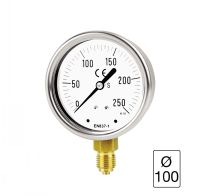 MANOMÈTRE BOÎTIER INOX À BAIN RACCORD EN BAS DIAMÈTRE 100 MANOMÈTRE BOÎTIER INOX À BAIN RACCORD EN BAS DIAMÈTRE 100