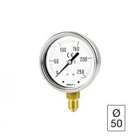 MANOMÈTRE BOÎTIER INOX À BAIN RACCORD EN BAS DIAMÈTRE 50 MANOMÈTRE BOÎTIER INOX À BAIN RACCORD EN BAS DIAMÈTRE 50