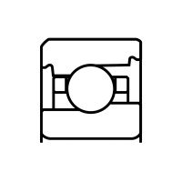 Symbole Roulement à billes à contact oblique à une rangée, de précision Série 7000 P4A