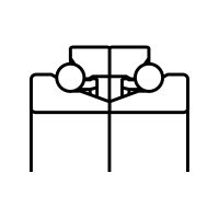 Symbole Butée à billes à contact oblique à double effet Série BTW