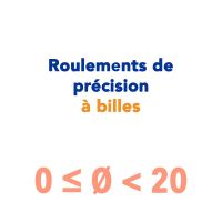 Roulements de pr&eacute;cision &agrave; billes 0 &agrave; 20