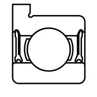 Symbole roulement rigide à billes avec collerette avec 1 ou 2 flasques