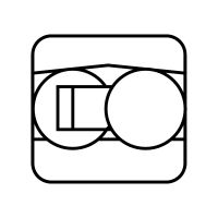 Symbole roulement à rotule sur billes, alésage cylindrique