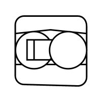 Symbole roulement à rotule sur billes, alésage conique (K)