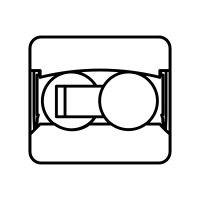 Symbole roulement à rotule sur billes, alésage cylindrique (2RS)