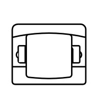 Symbole roulement à rotule sur rouleaux à une rangée