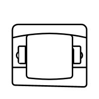 Symbole roulement à rotule sur rouleaux à une rangée - alésage conique (K)