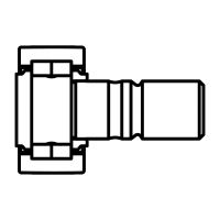 Symbole Galet de came avec guidage axial, à rouleaux jointifs joint à lèvre des 2 côtés sans excentrique