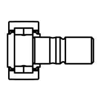 Symbole Galet de came avec guidage axial, à rouleaux jointifs joint à lèvre des 2 côtés sans excentrique