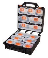 ORGANIZER TOOL CASE WITH 12 REMOVABLE TOTE-TRAYS, EMPTY (Model : T12-2080/V12)
