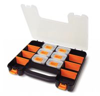 Valise type organizer et 6 bacs de rangement