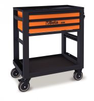 Chariot de service d'atelier à 3 tiroirs orange