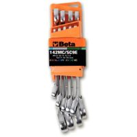 Clés mixtes à cliquet réversible colorées avec support compact - kit de 9