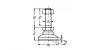 Pieds articulés 2259 NG en acier inoxydable - Plan